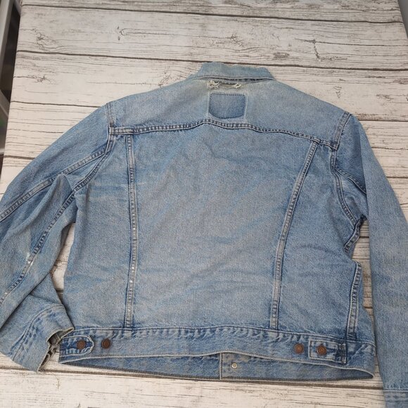 Levi’s 70505 Denim Trucker Jacket Light Wash Made in USA Orange Tab – Men’s 46 - Picture 13 of 14